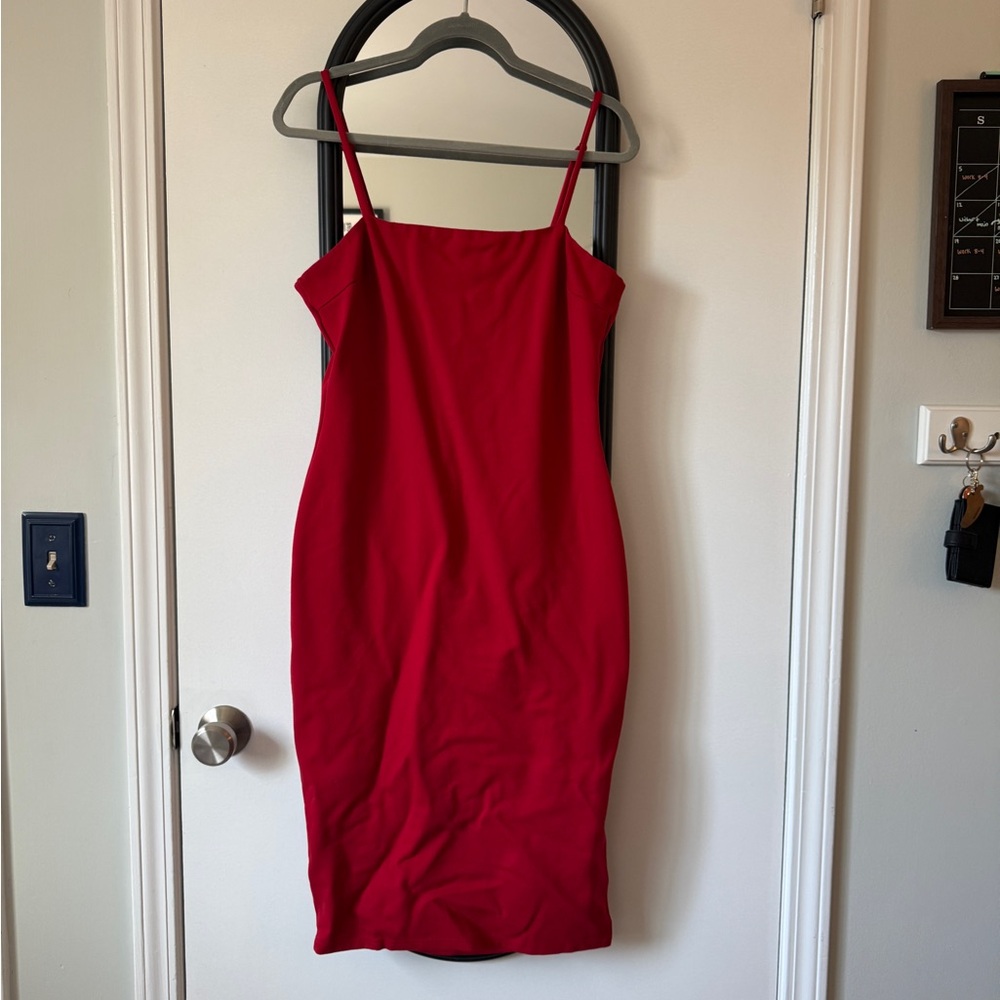 Lulu's Vibrant Red Midi Dress